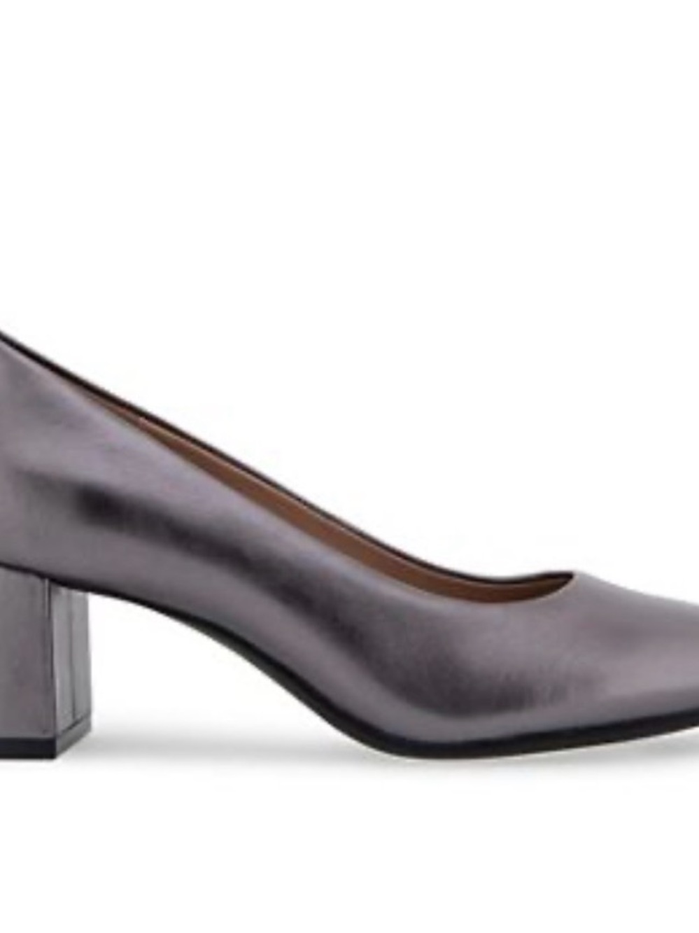 Areosoles Metallic Gray Block Heel Pumps - Women's Dress Shoes. New Size 8.5